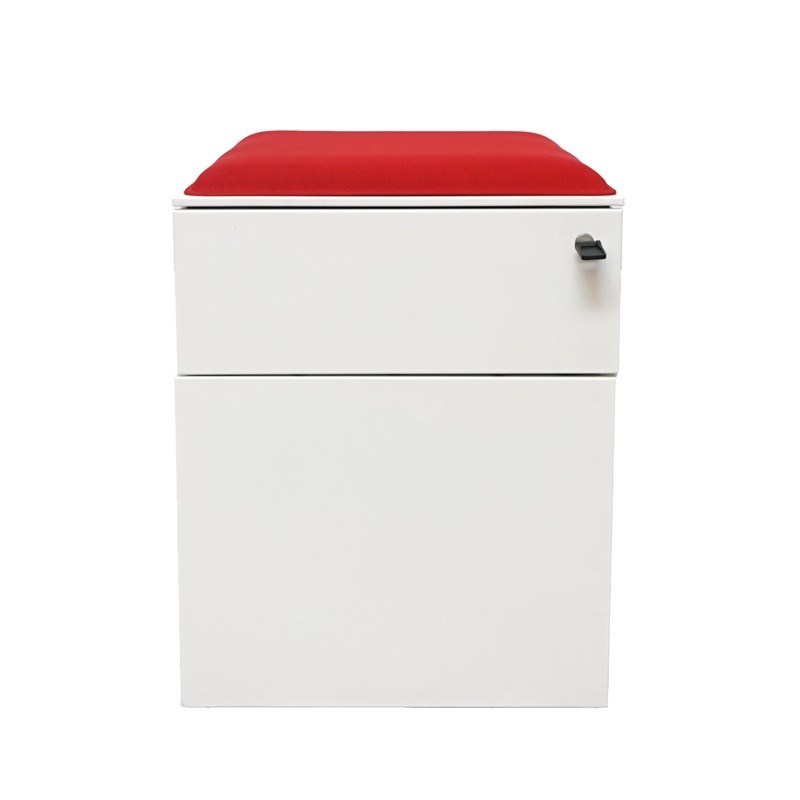 Cajonera Metálica Blanca con Cojín de Steelcase - Montiel
