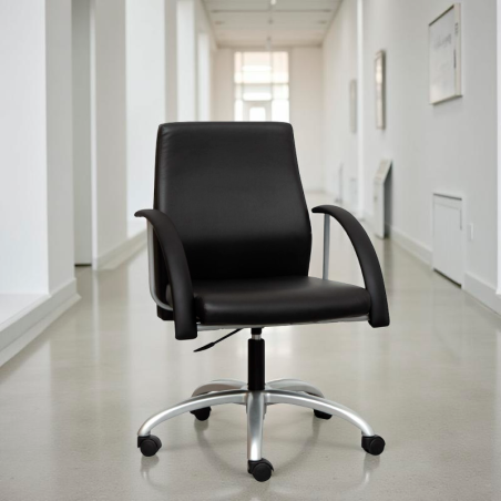 ▷ Sillón Oficina Símil Piel Negra de DelaOliva -Montiel