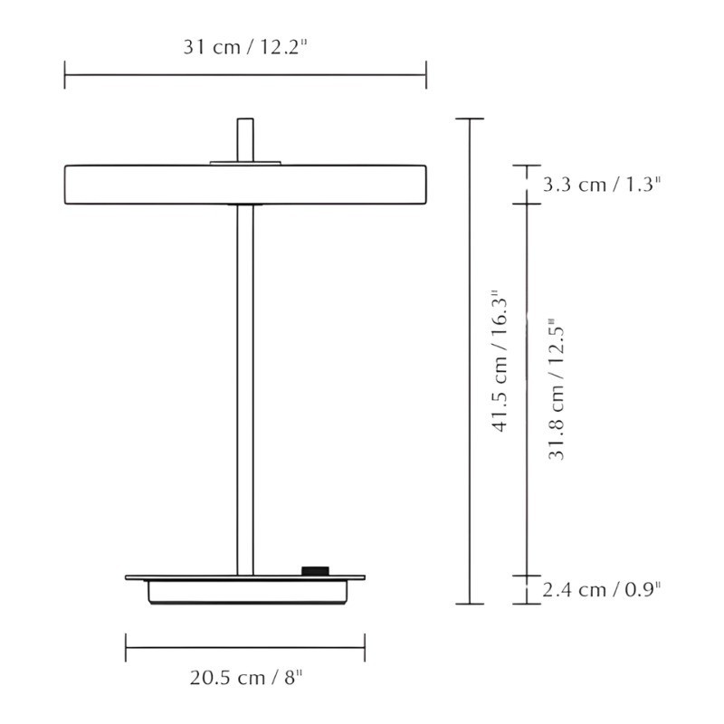 Lámpara de Diseño Arteria Table Black USB - Montiel