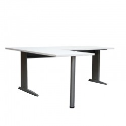 Mesa Oficina Madera Blanca 160x170 cm. con Ala de Levira Mesa Oficina Madera Blanca 160x170 cm. con Ala de Levira