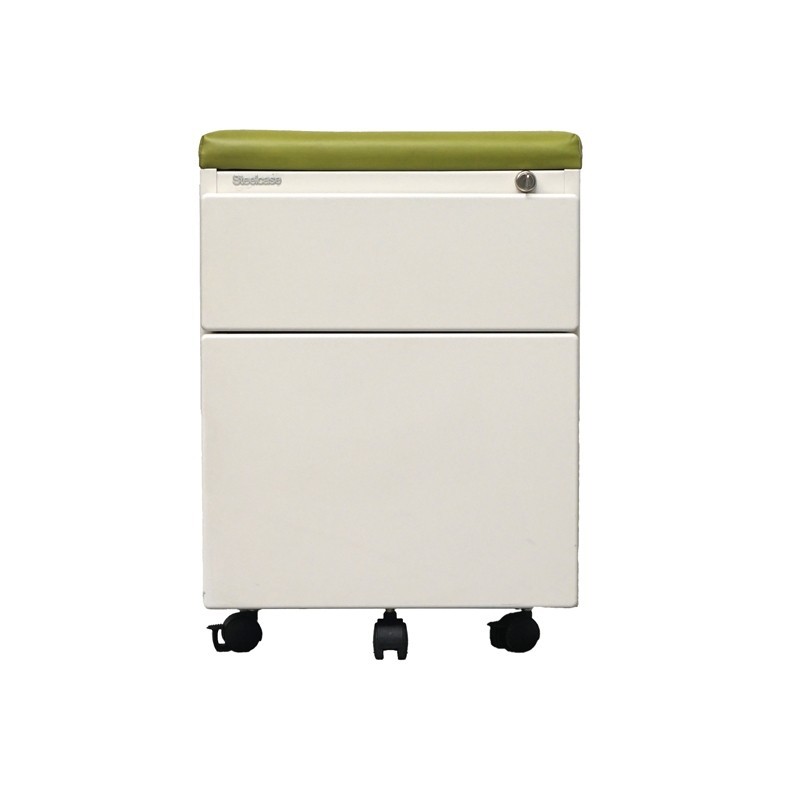 Cajonera Blanca Oficina Tapa Verde de Steelcase - Montiel