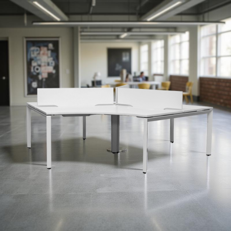 Isla Oficina Melamina Blanca 3 Puestos de Steelcase - Montiel