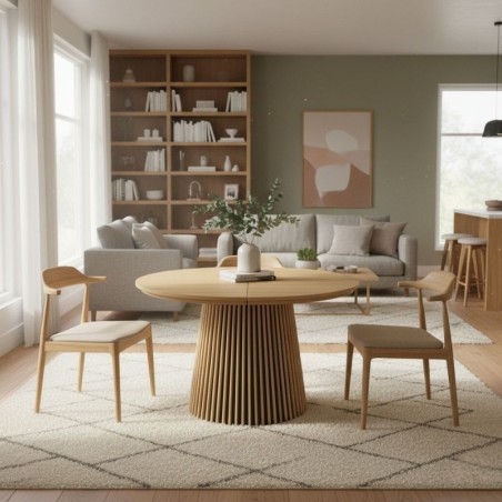 Mesa Redonda Comedor Keanu 120-160-200x120 cm. - Montiel