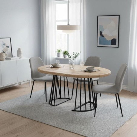 Mesa Redonda Comedor Brad 120-160-200 cm. - Montiel