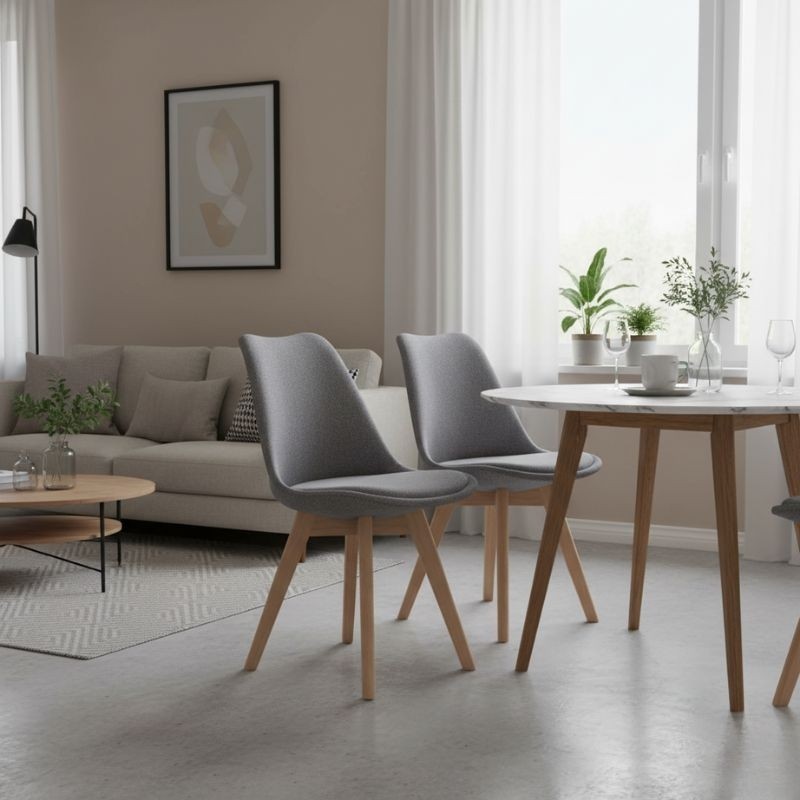 Silla Comedor Patas Madera Modelo Gaston - Montiel