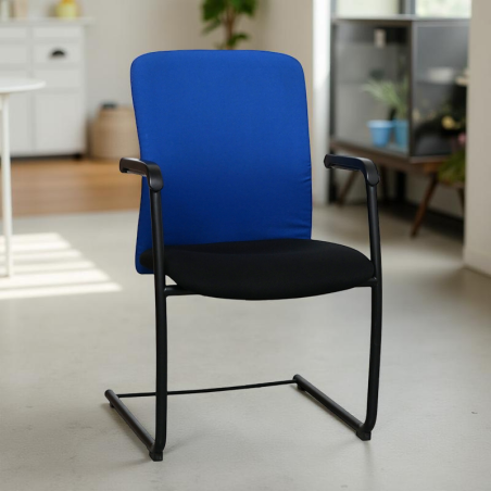 Silla Oficina Confidente Patín Negro MM1701 | Montiel