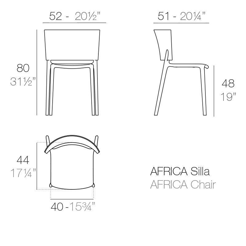 Silla África de Polipropileno Sin Brazos de Vondom - Montiel