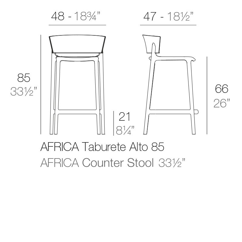 Taburete África Con Respaldo de Vondom - Montiel