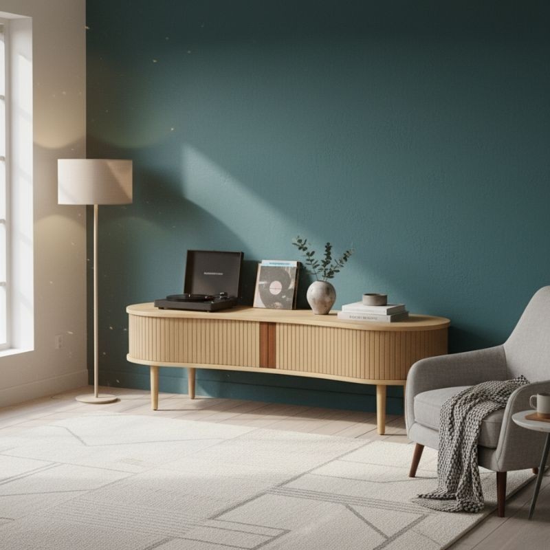 Audacious TV Bench de Umage |Diseño escandinavo con puertas tambour