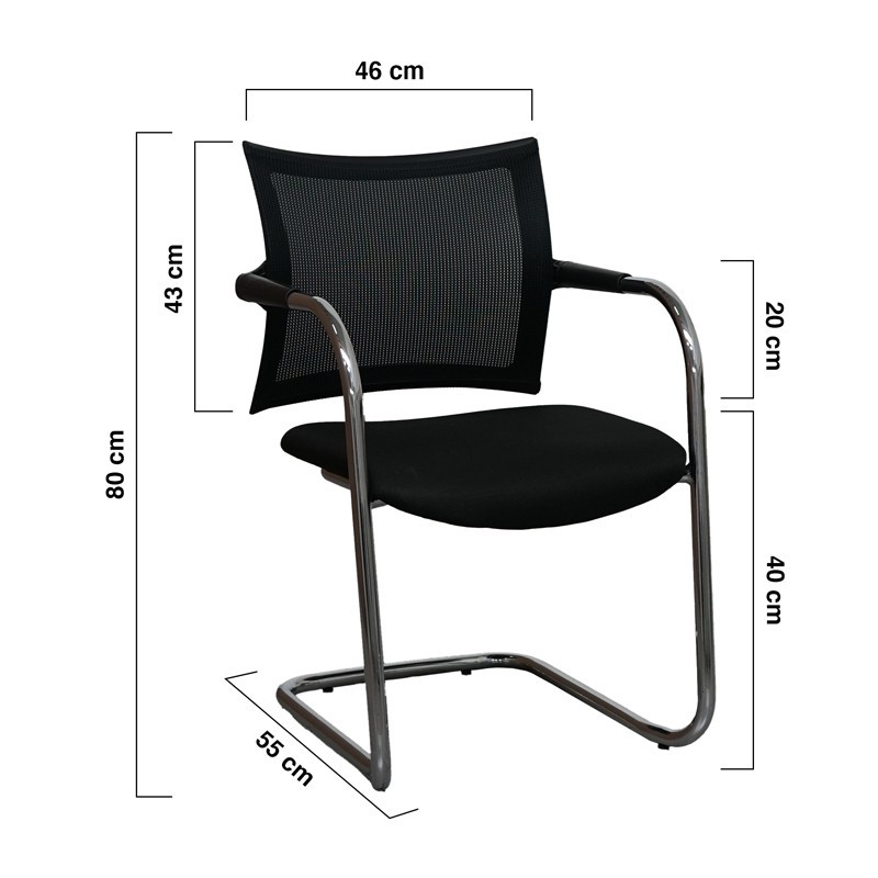 Silla Oficina Confidente Respaldo Malla MM1702 de Montiel