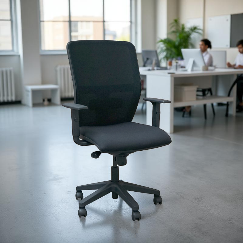 Silla Elevable con Respaldo Negro Colmar MM1714 | Montiel