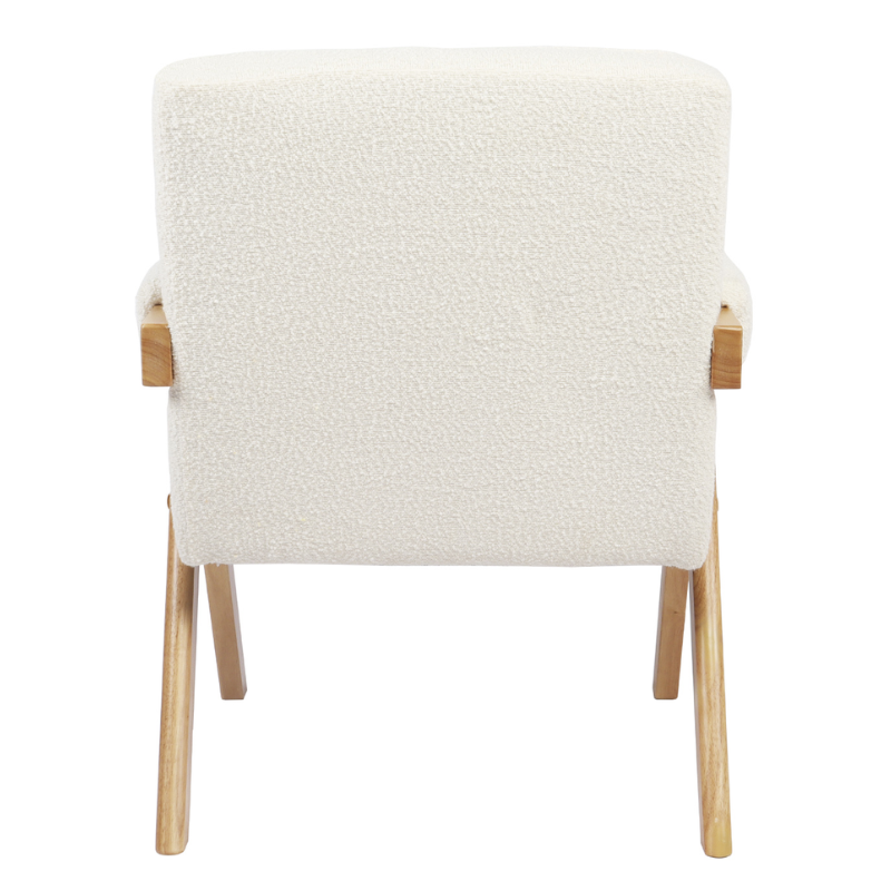Butaca Blanca con Patas Madera Maciza Velmora | Montiel