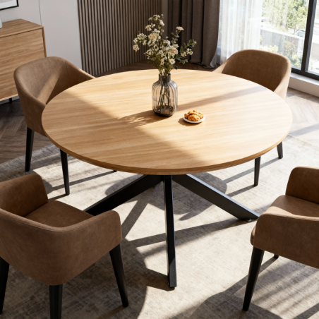 Mesa Comedor de Madera con Doble Extensión Cross | Montiel