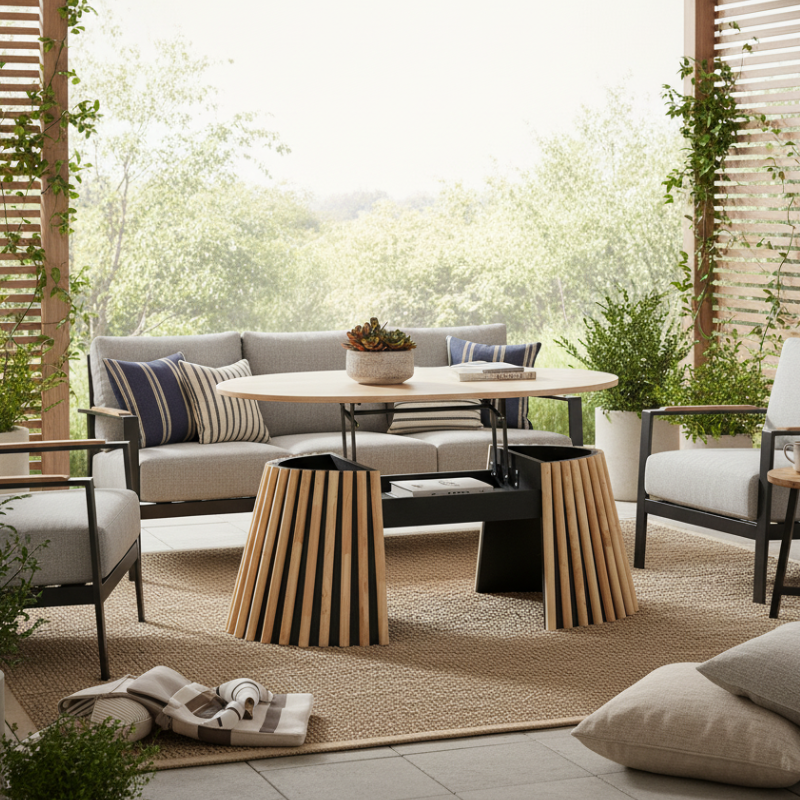 Mesa Elevable Madera con 3 Cajones Orven - Montiel