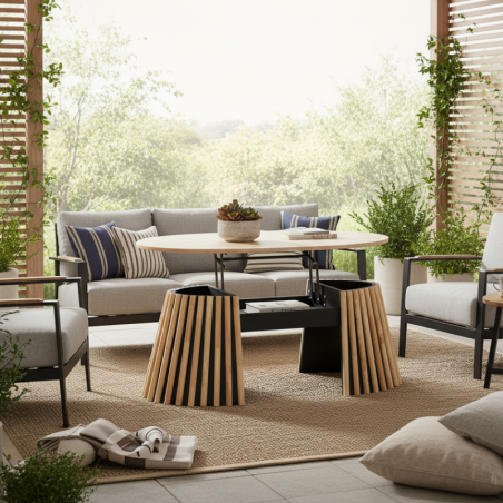 Mesa Elevable Madera con 3 Cajones Orven - Montiel