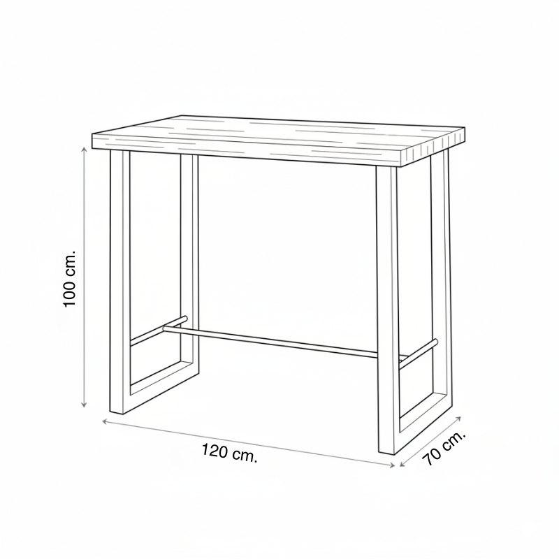 Mesa Alta con Estructura Personalizable | Montiel