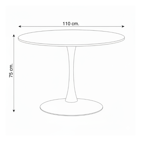 Mesa Comedor Blanca Nagi 75x110x110 cm. - Montiel