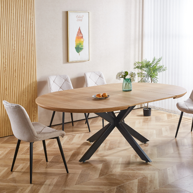 Mesa Comedor de Madera con Doble Extensión Cross | Montiel