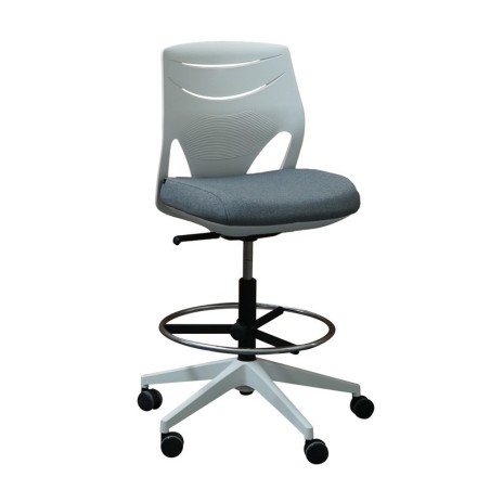 Taburete Base Blanca y Reposapiés de Actiu - Montiel