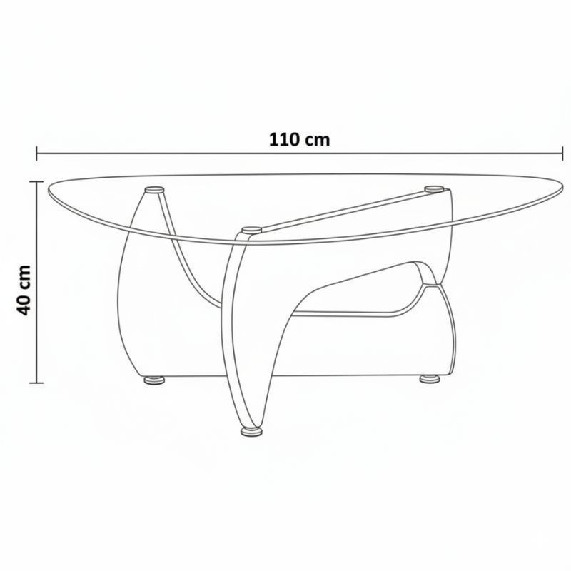 Mesa de Centro Cristal Transparente Valea - Montiel