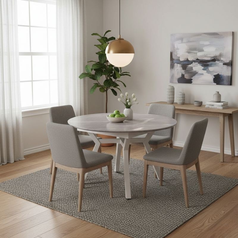 Mesa Extensible de Comedor Redonda Jules - Montiel