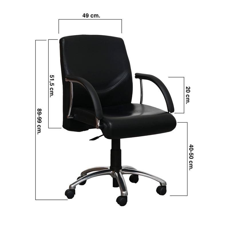 Sillón de Oficina Piel Negra de Soto - Montiel