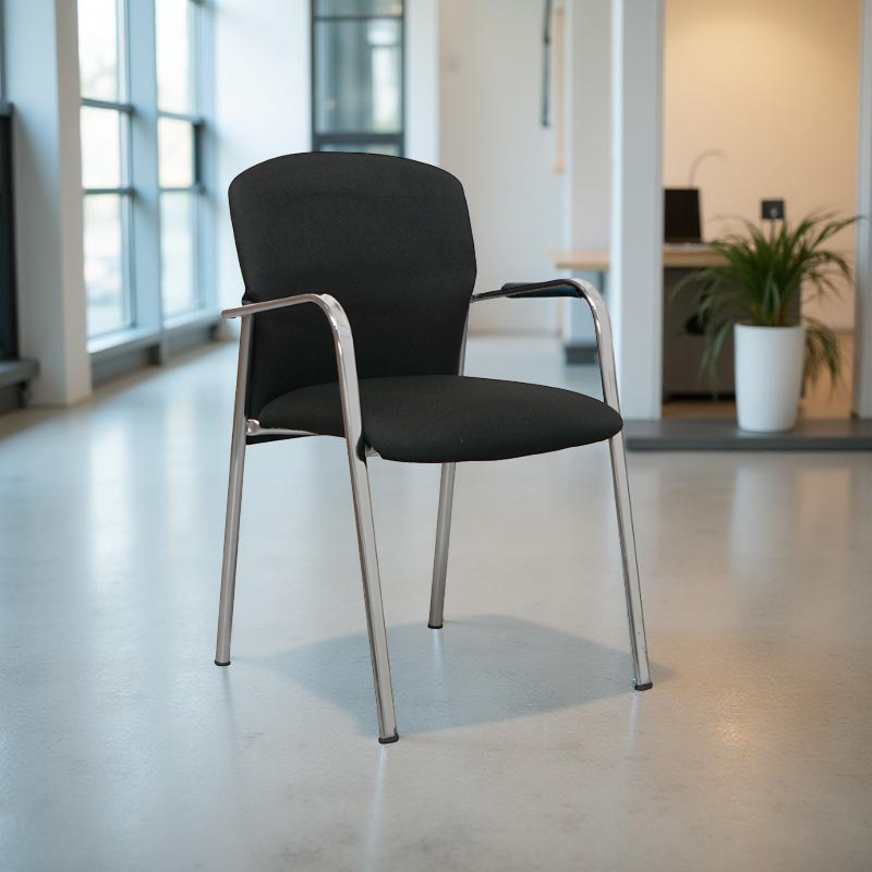 Silla Confidente en Tela Negra MM1725 - Montiel