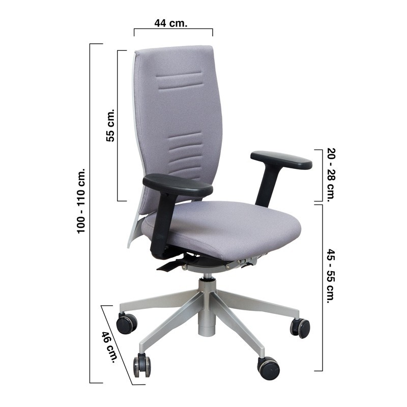 Silla Oficina Giratoria Gris Zas de Dynamobel - Montiel