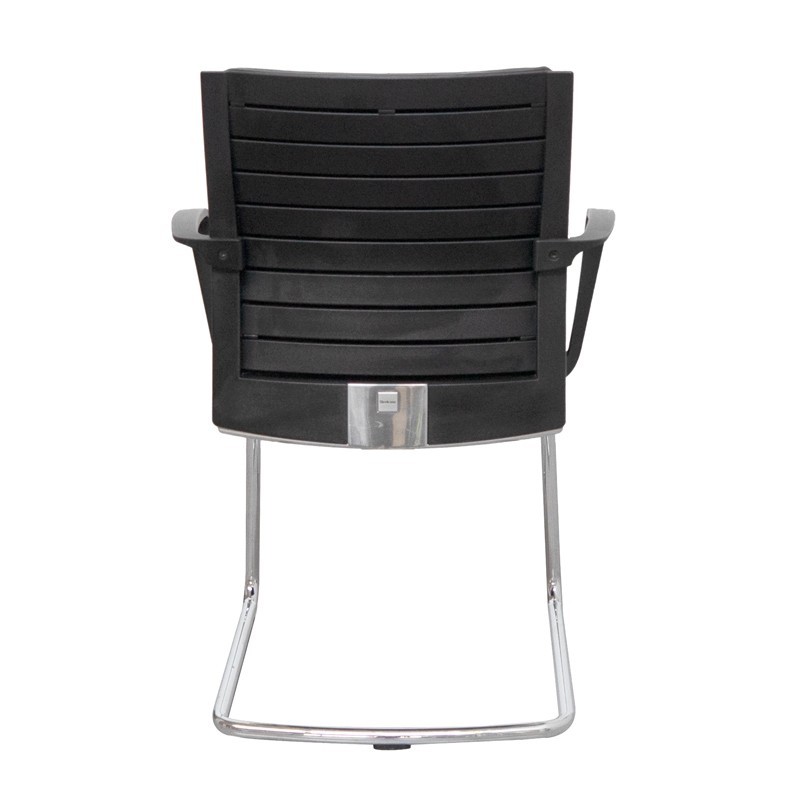 Silla Oficina Confidente Piel Negra de Wendell - Montiel
