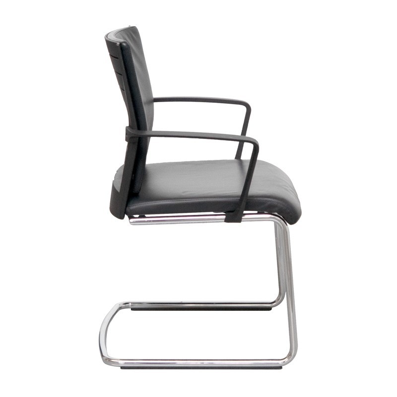 Silla Oficina Confidente Piel Negra de Wendell - Montiel