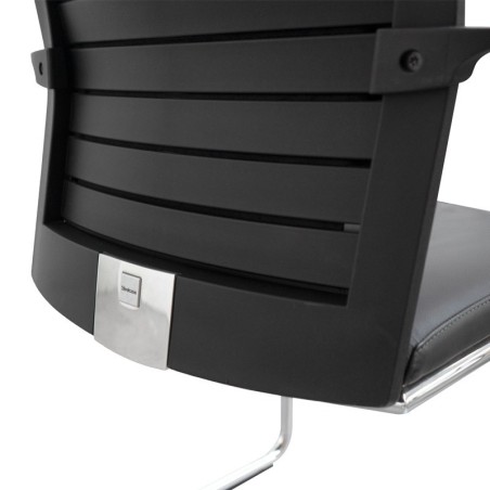 Silla Oficina Confidente Piel Negra de Wendell - Montiel