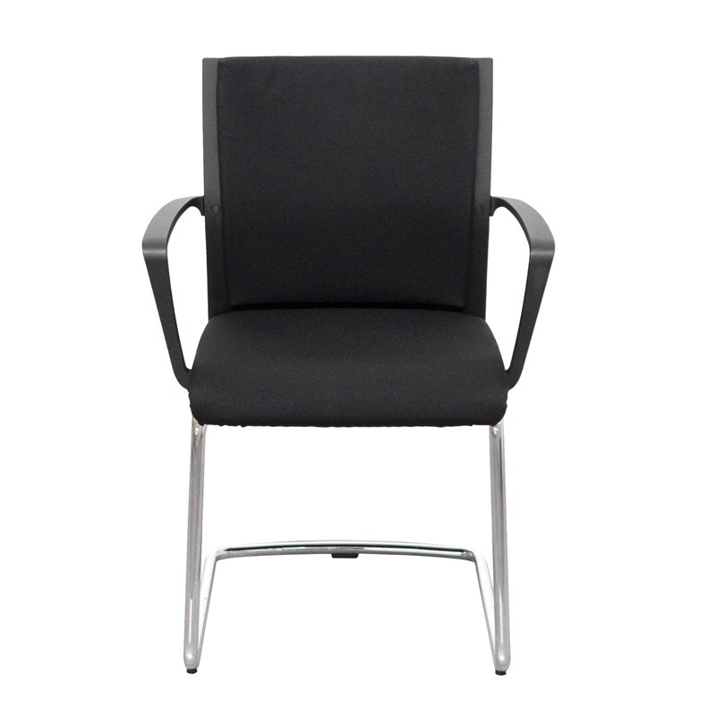 Silla Confidente Tapizada Tela Negra de Wendell - Montiel