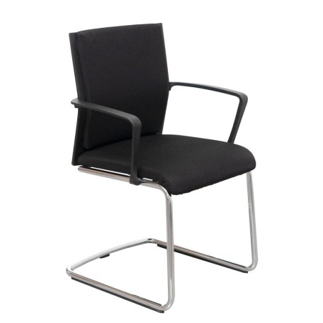 Silla Confidente Tapizada Tela Negra de Wendell - Montiel