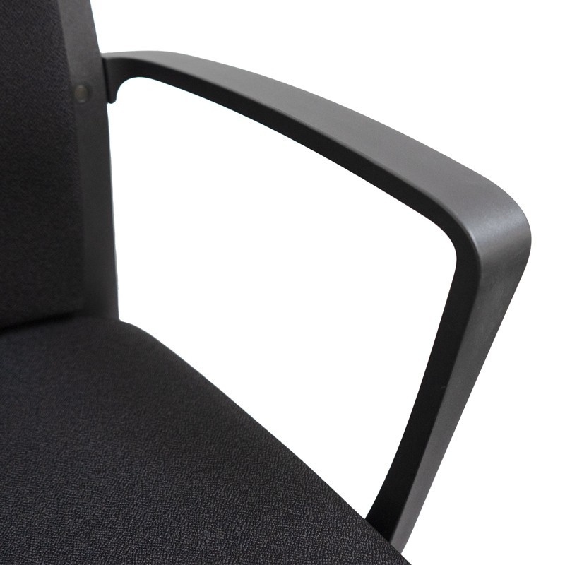 Silla Confidente Tapizada Tela Negra de Wendell - Montiel