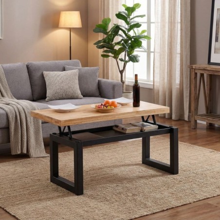 Mesa Madera Elevable de Centro Doriam 120x60 cm. - Montiel
