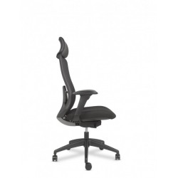 Silla Oficina Negra Respaldo Malla Ignífuga FEDO de Vincolo Silla Oficina Negra Respaldo Malla Ignífuga FEDO de Vincolo