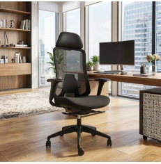 Silla Oficina Negra Respaldo Malla Ignífuga FEDO de Vincolo