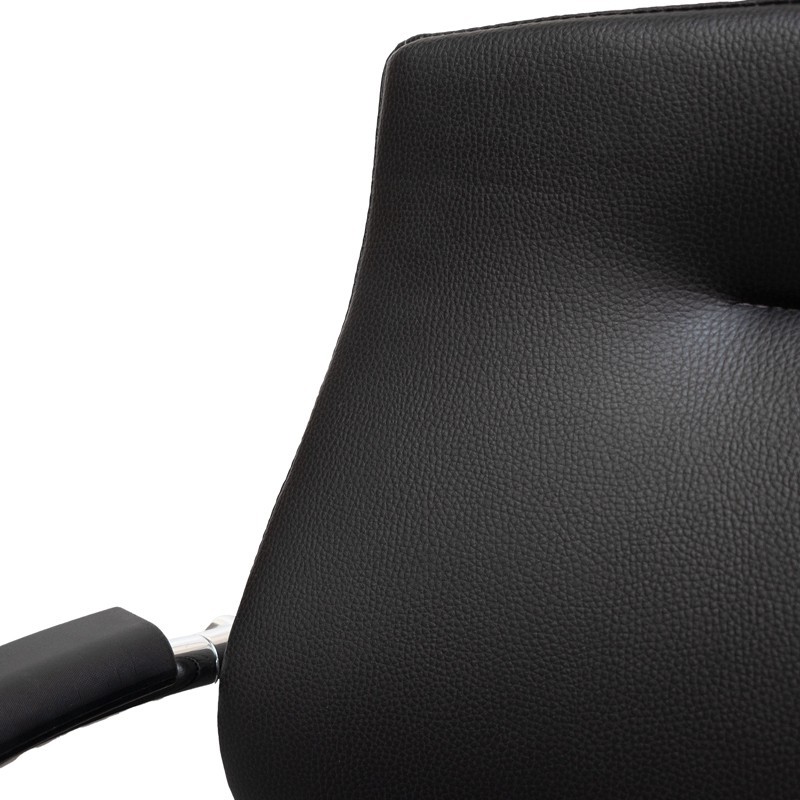 Silla Oficina Tapizada Símil Piel Negra MM1672 de Montiel