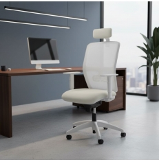 Silla Ergonómica Oficina Blanca Kerry White de Vincolo