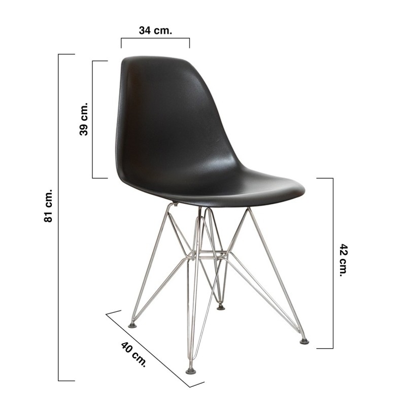 Silla Confidente Negra Tower para Recepciones - Montiel