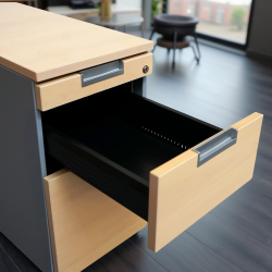 Cajonera Metálica Gris con Tapa Melamina de Dynamobel