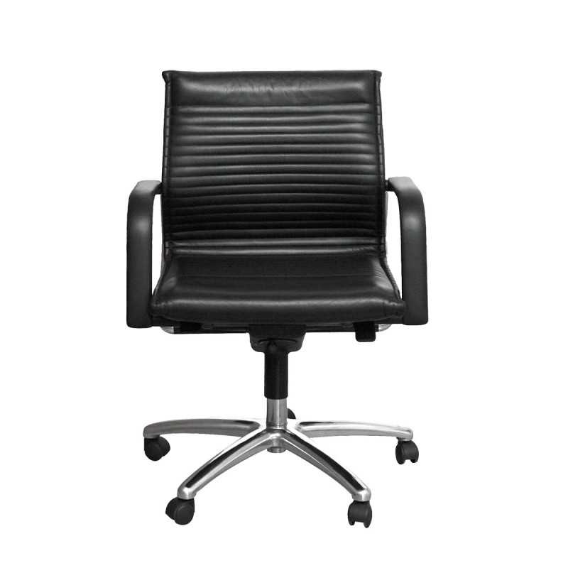 Sillón Despacho Giratorio Piel Negra de Wilkhahn - Montiel