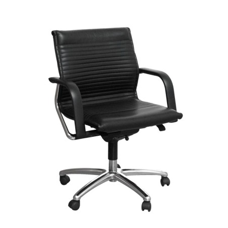 Sillón Despacho Giratorio Piel Negra de Wilkhahn - Montiel