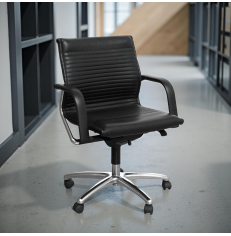 Sillón Oficina Giratorio en Piel Negra de Wilkhahn