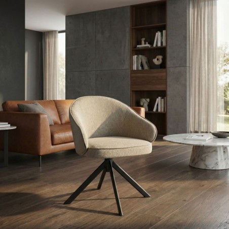 Butaca Recepción Giratoria Marrón Verona de Bogal - Montiel