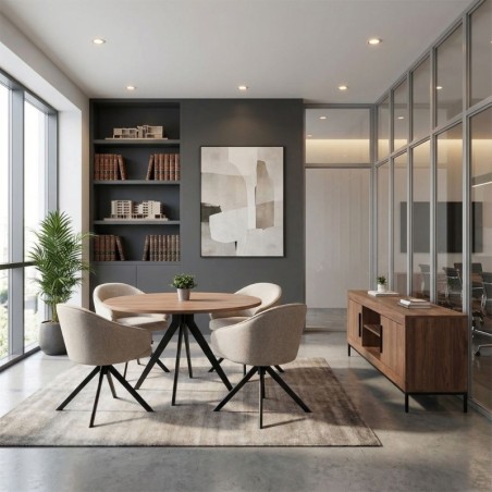 Pack Mesa Redonda Butacas y Aparador de Bogal - Montiel