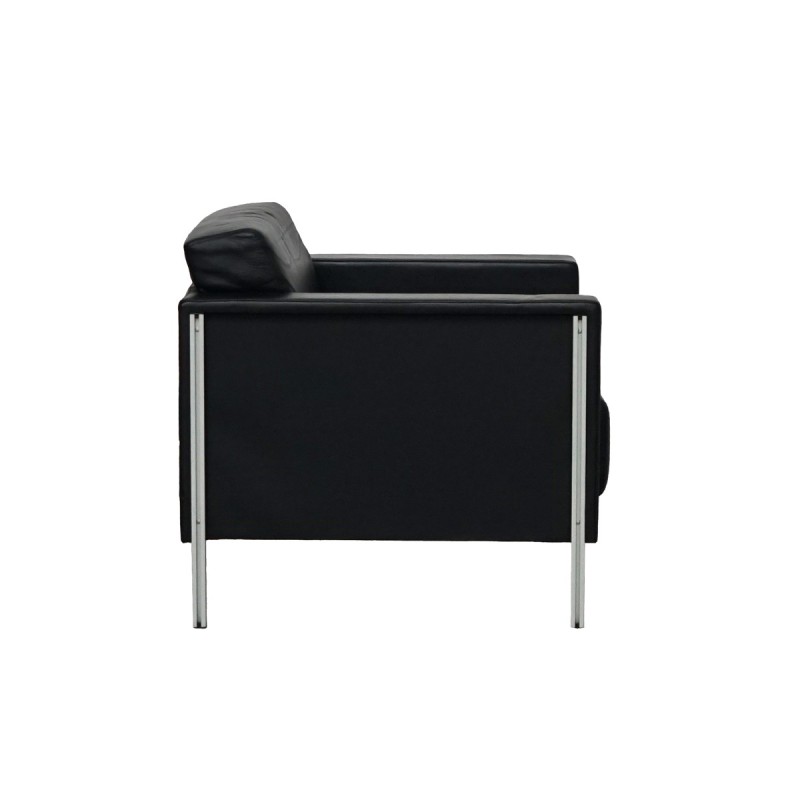 Sillón de Recepción Oficina Negro en Piel de Kron - Montiel