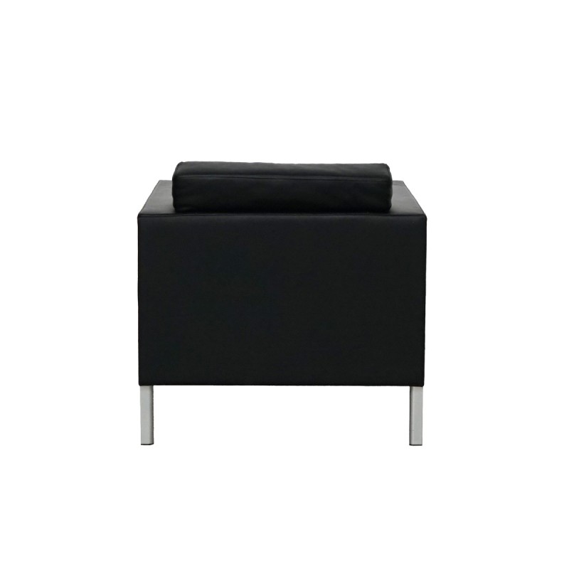 Sillón de Recepción Oficina Negro en Piel de Kron - Montiel