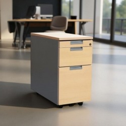 Cajonera Metálica Gris con Tapa Melamina de Dynamobel