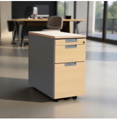 Cajonera Metálica Gris con Tapa Melamina de Dynamobel